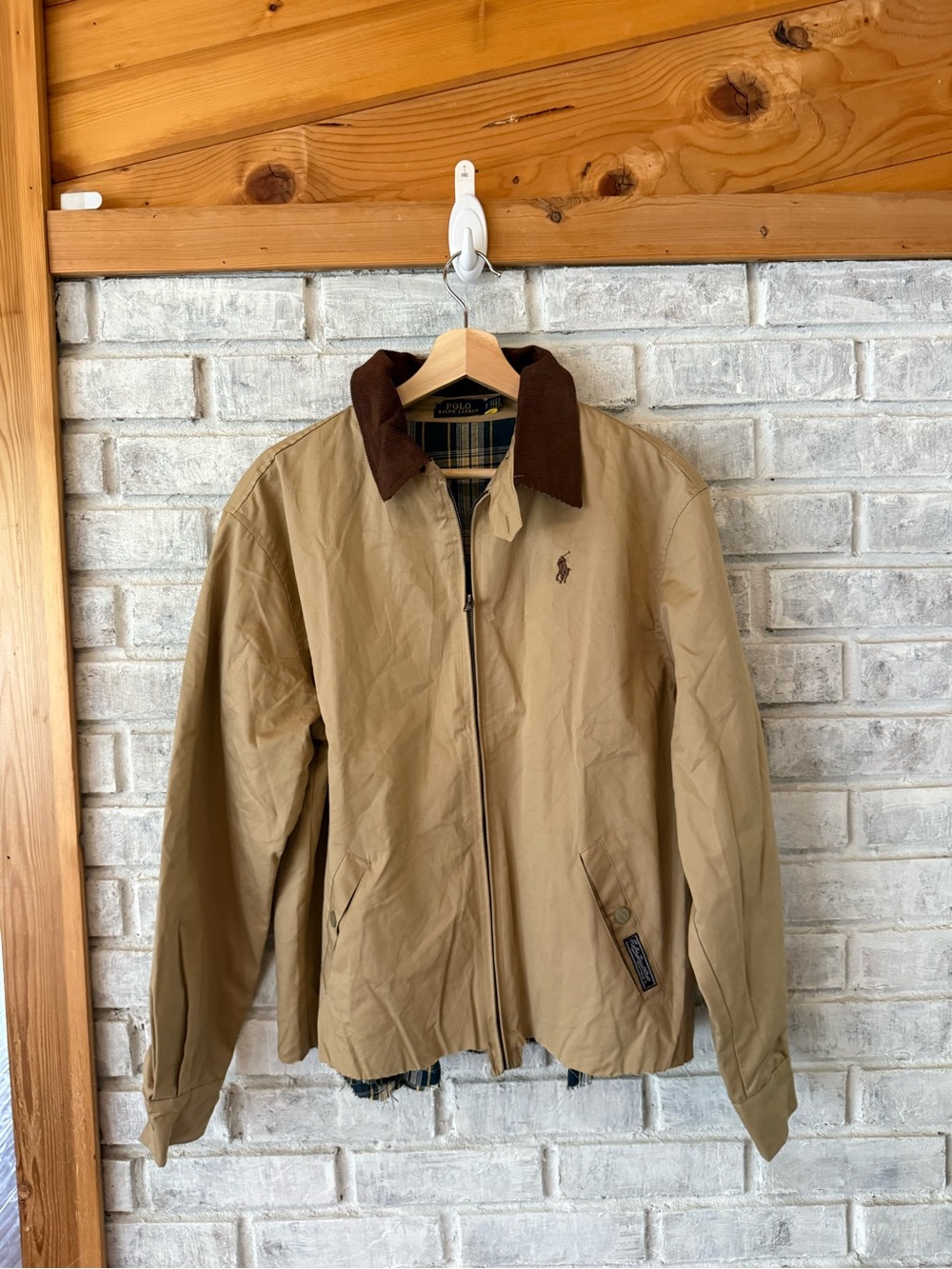 Polo by Ralph Lauren Tan Jacket with Brown Corduroy Collar